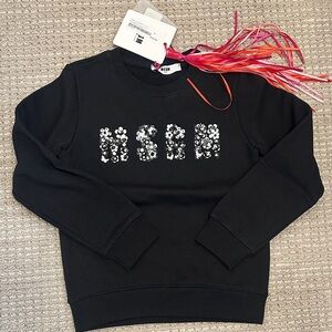 MSGM Black Sweatshirt with Sequin Detail
